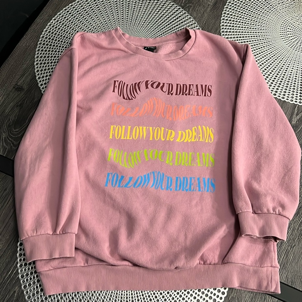 Art Class Girl’s Follow Your Dreams Crewneck Sweatshirt-Pink-Large (10/12)